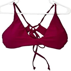 2/$15 Zaful - Women’s Fuchsia Bikini Top Strappy Triangle Swim Top Size 8